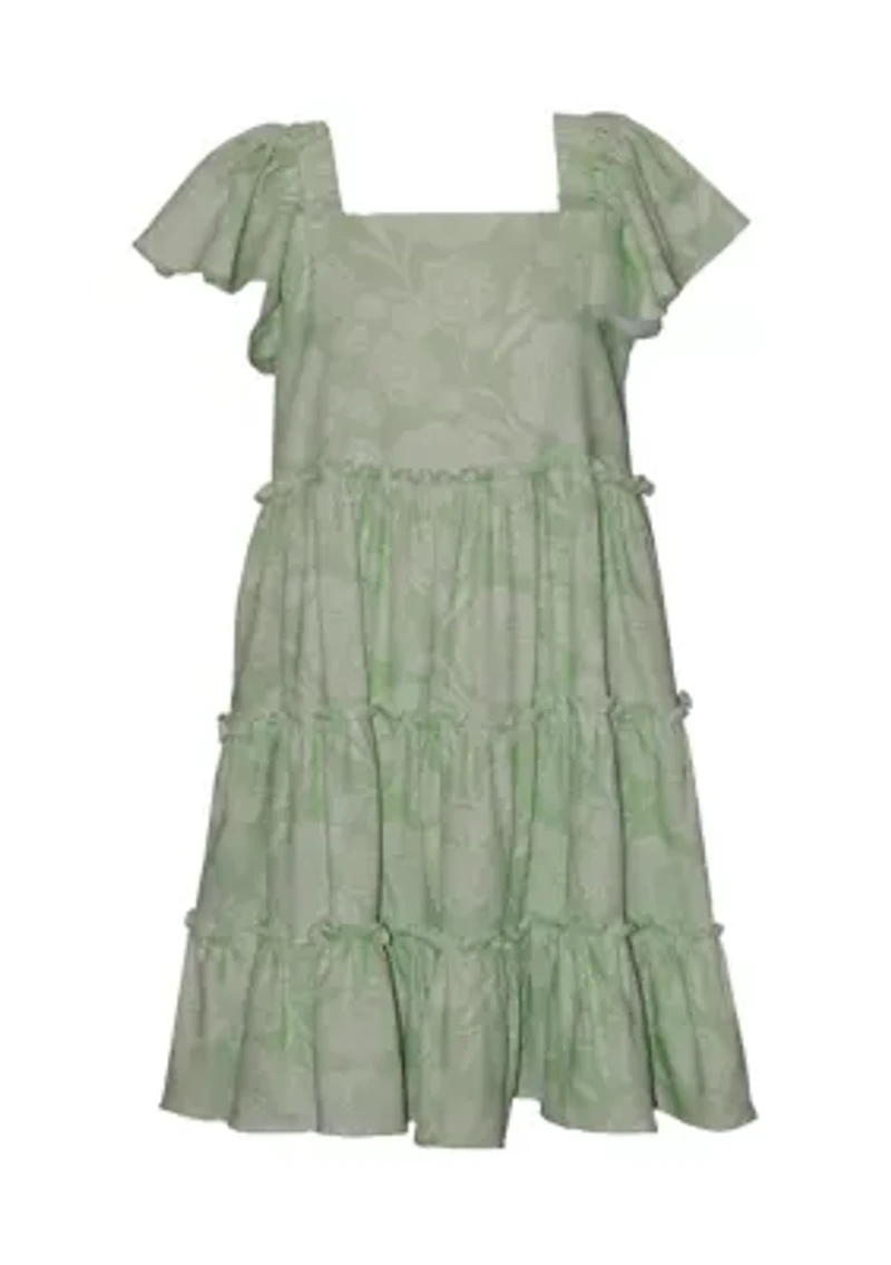 Girls 4-6x Tiered Print Dress