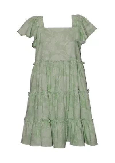 Girls 4-6x Tiered Print Dress