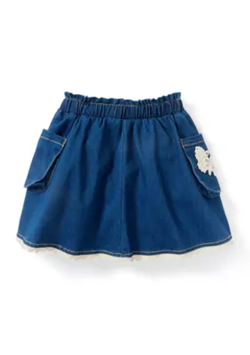 Girls 4-6 Top and Denim Skort Set