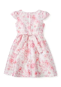 Girls 4-6 Toile Mikado Bow Waist Dress