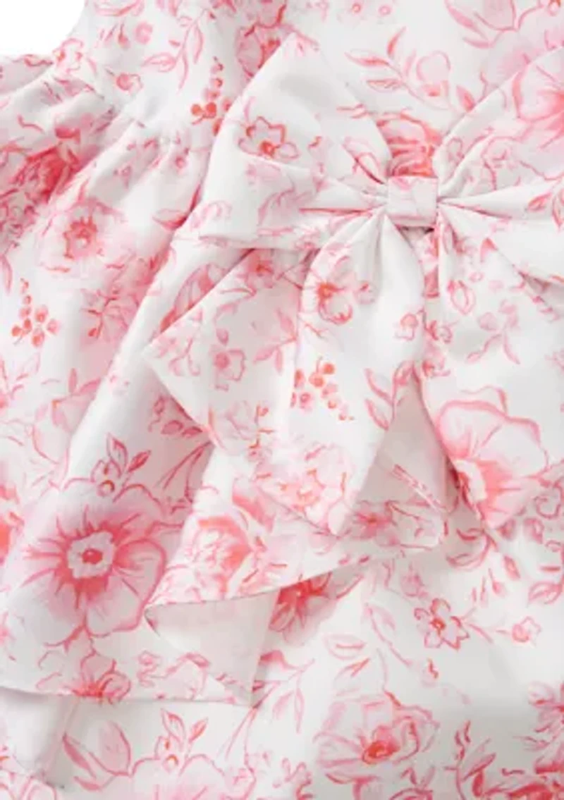 Girls 4-6 Toile Mikado Bow Waist Dress