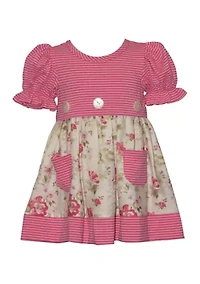 Girls 4-6x Striped Top Floral Skirt Dress