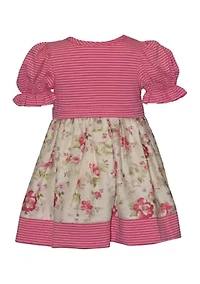 Girls 4-6x Striped Top Floral Skirt Dress