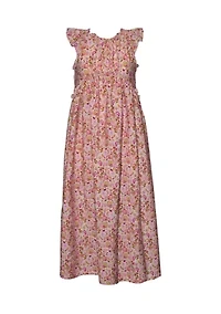 Girls 4-6x Floral Cage Back Maxi Dress