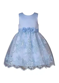 Girls 4-6x Floral Overlay Skirt Dress