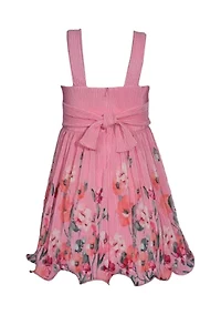 Girls 7-16 Floral Border Wire Hem Dress