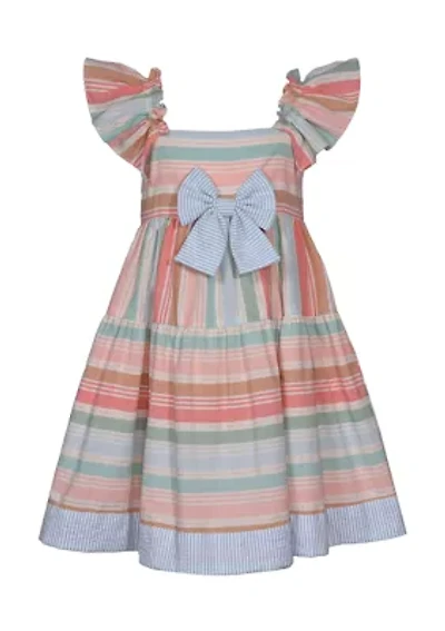 Girls 7-16 Muted Stripe Linen Dress