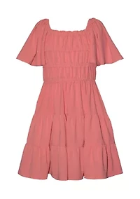Girls 7-16 Tie Back Tiered Dress
