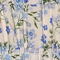 Girls 7-16 Floral Tie Back Tiered Dress