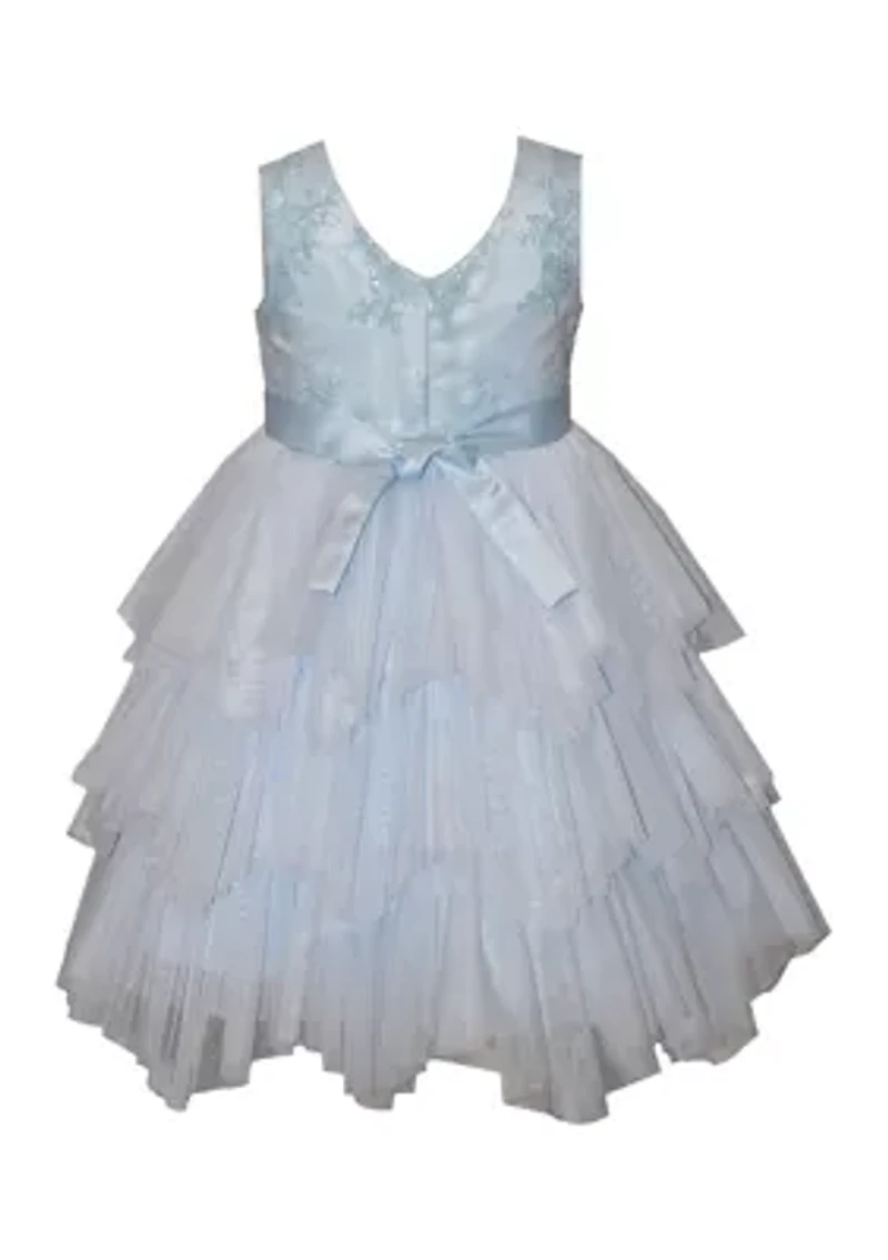 Girls 7-16 Sequin Tiered Mesh Dress