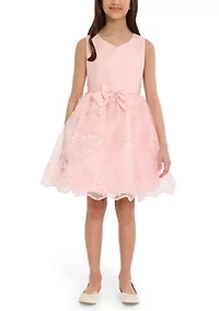 Girls 7-16 Sequin Bodice Scallop Skirt Dress
