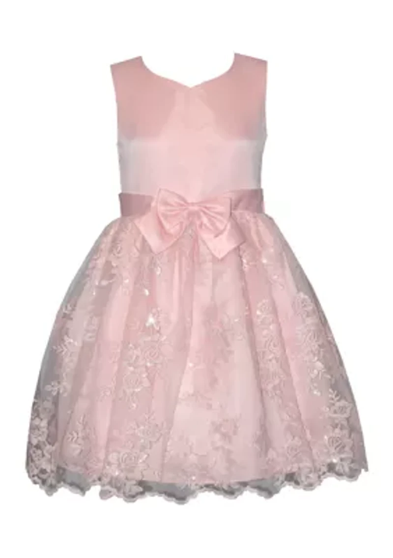 Girls 7-16 Sequin Bodice Scallop Skirt Dress