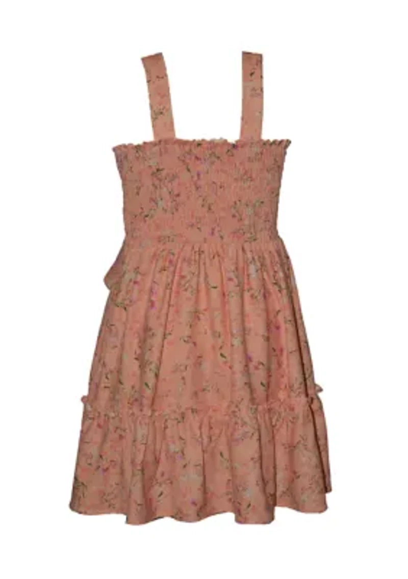 Women's Floral Bow Flounce Dress