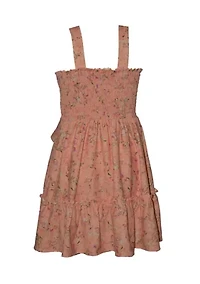Women's Floral Bow Flounce Dress