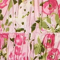 Girls 7-16 Flutter Sleeve Floral Stripe Maxi Dress