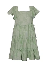 Girls 7-16 Tiered Printed Maxi Dress