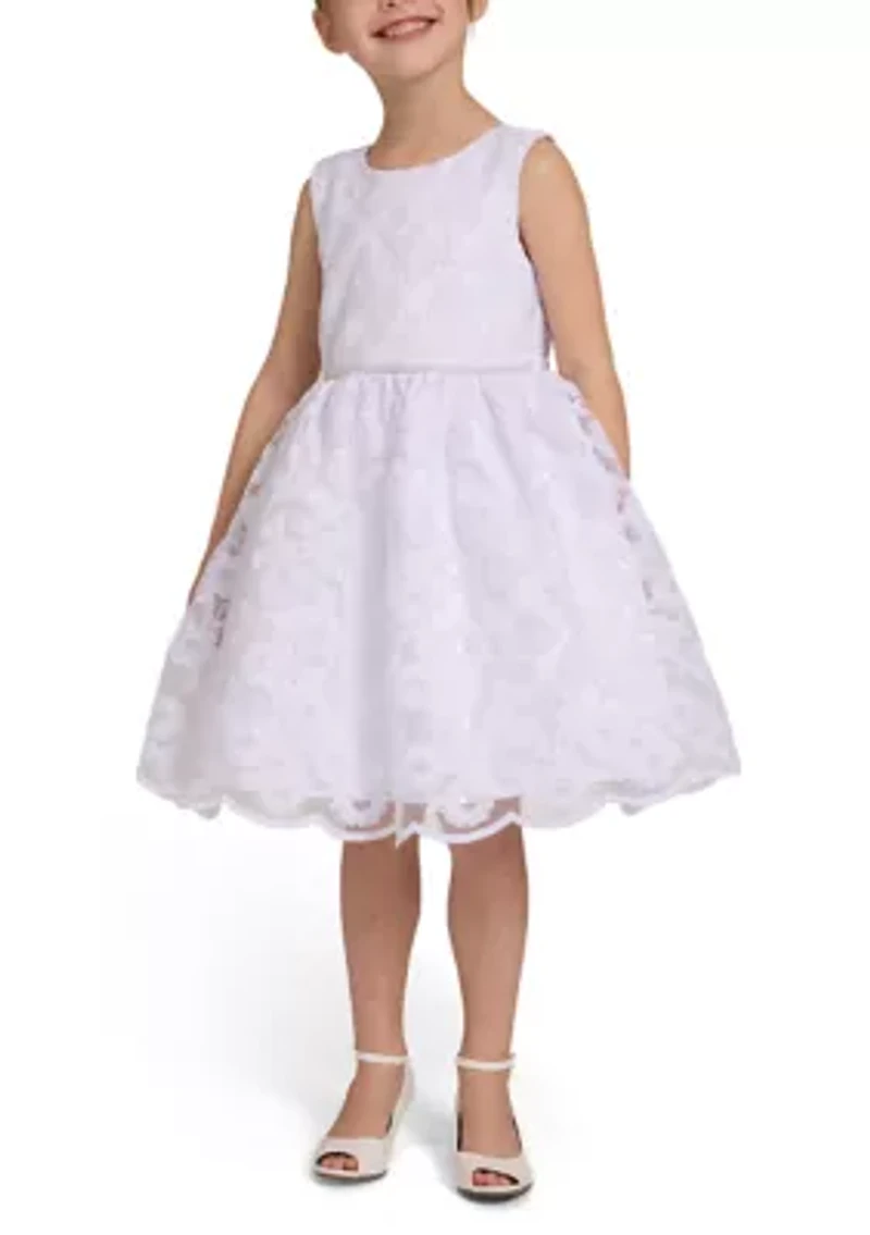 Girls 7-16 Allover Sparkle Lace Dress