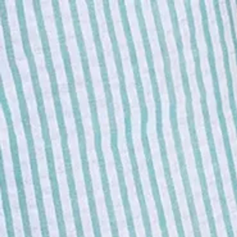 Girls 4-6x Seersucker Dress with Eyelet Ruffle Trim