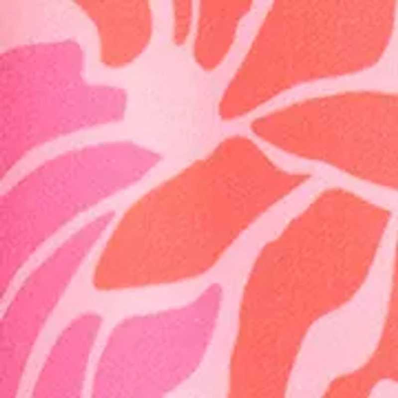 Girls 4-6x Floral Romper with Flutter Sleeve