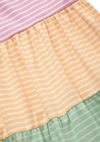Girls 4-6x Mixed Striped Tiered Dress