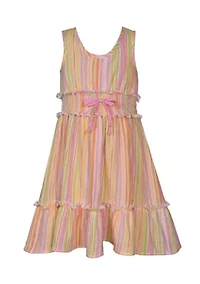Girls 4-6x Stripe Gauze Smocked Waist Dress
