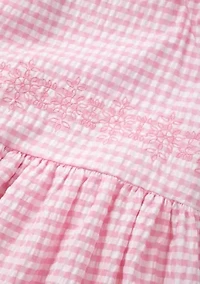 Girls 4-6x Pink Check Embroidered Bodice Dress