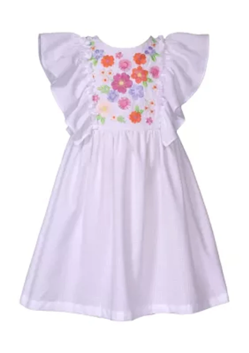 Girls 4-6x Flutter Sleeve Sundress