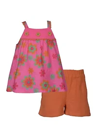 Girls 4-6x Printed Cotton Set