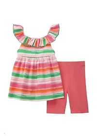 Girls 4-6x Multi Stripe Seersucker Set