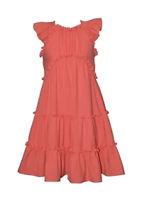 Girls 4-6x Bow Back Tiered Dress