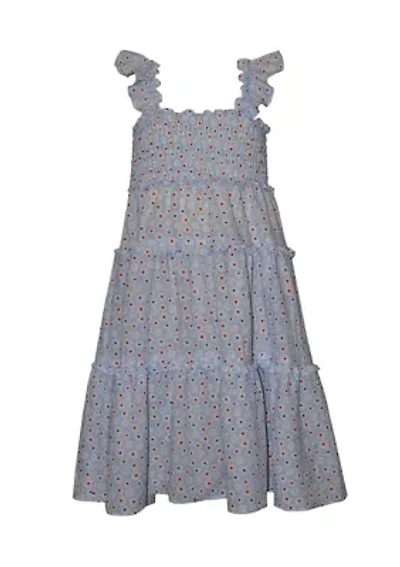 Girls 7-16 Daisy Tiered Smocked Dress