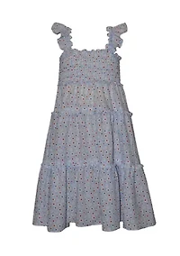 Girls 7-16 Daisy Tiered Smocked Dress