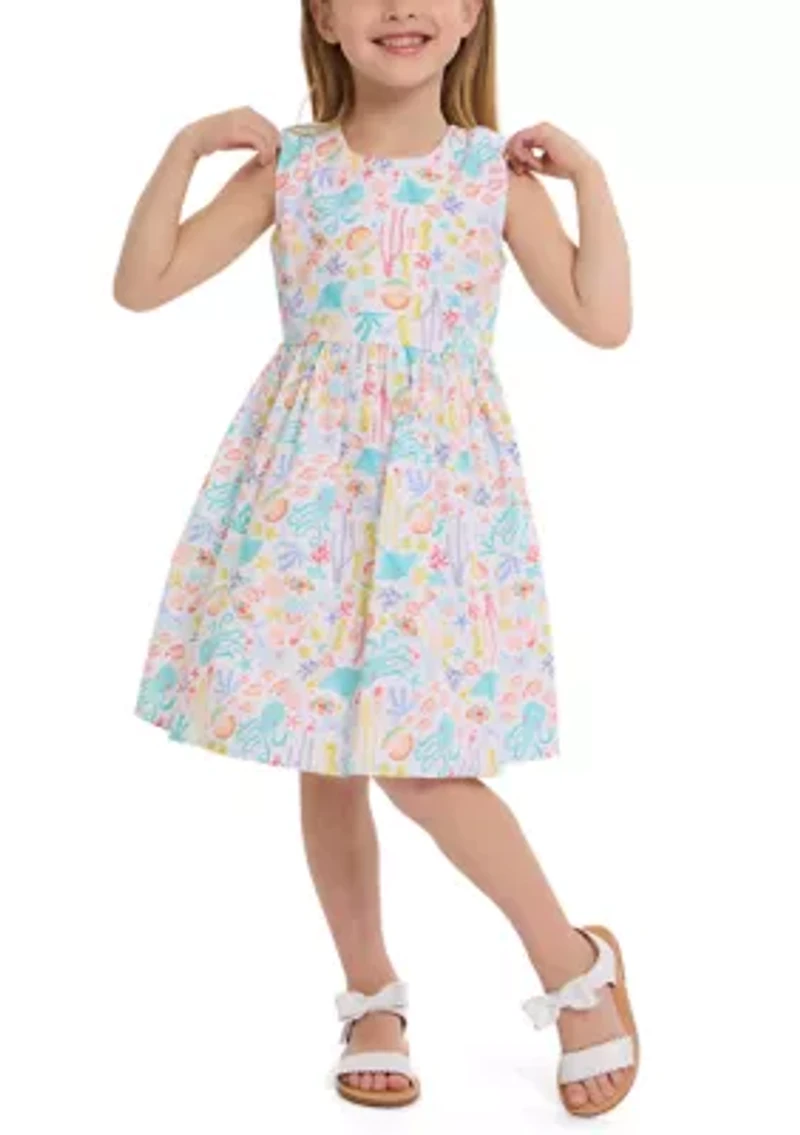 GIRLS 4-6x Sealife Cross Back Dress