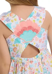 GIRLS 4-6x Sealife Cross Back Dress