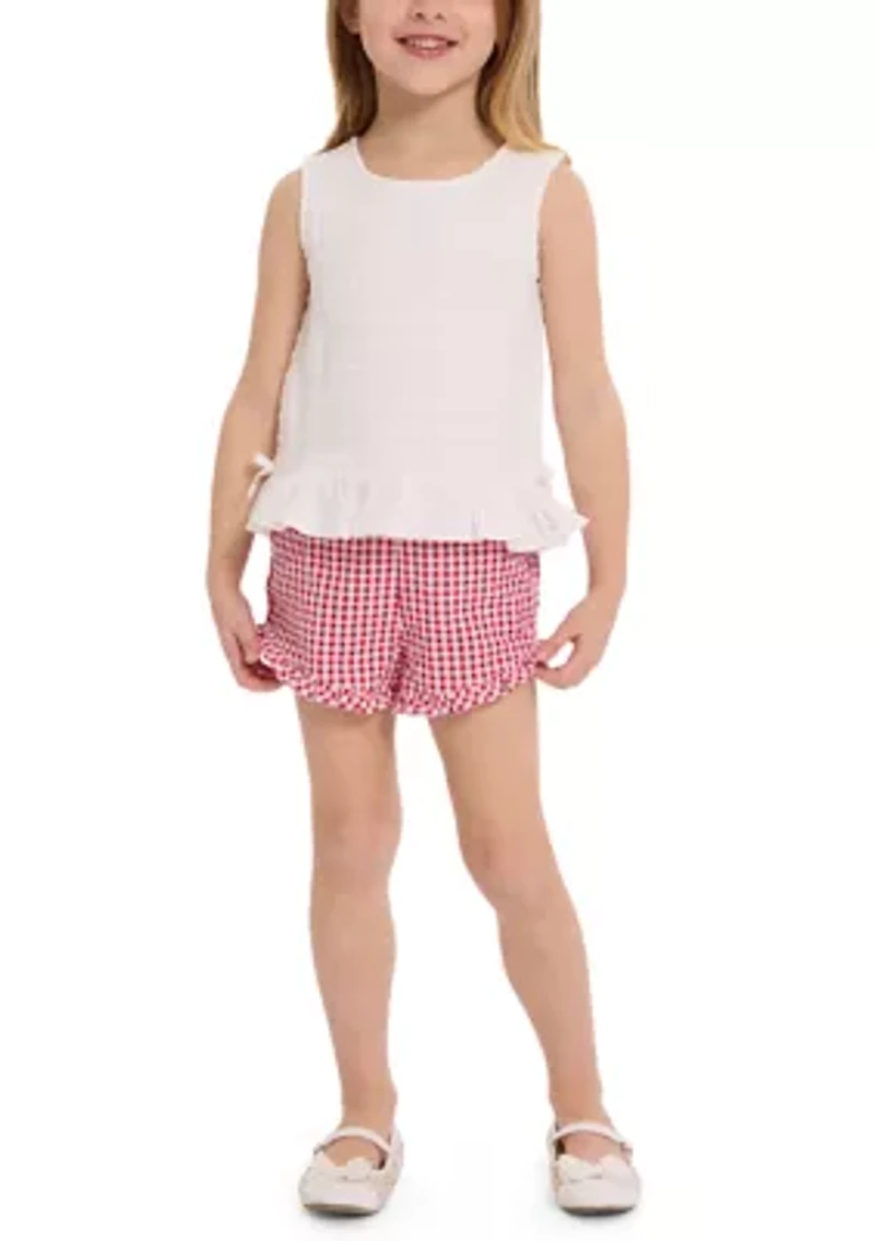 Girls 4-6x Smock Top and Gingham Shorts Set
