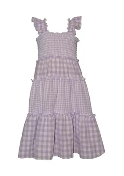 Girls 4-6x Mixed Checkered Smocked Dress