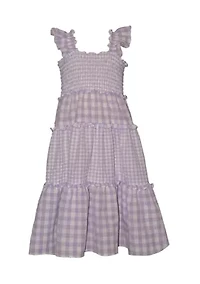 Girls 4-6x Mixed Checkered Smocked Dress