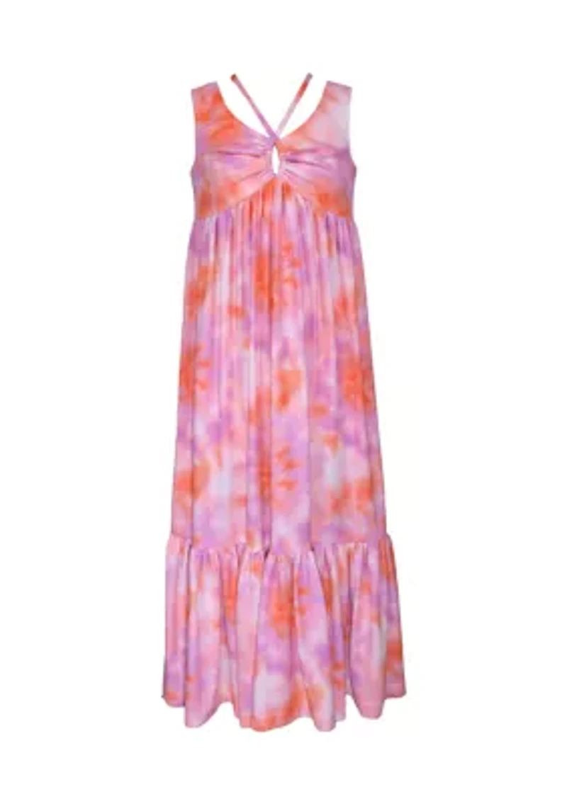 Girls 7-16 Sleeveless Tie Dye Knit Maxi Dress