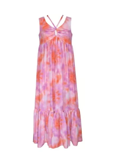 Girls 7-16 Sleeveless Tie Dye Knit Maxi Dress