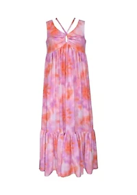 Girls 7-16 Sleeveless Tie Dye Knit Maxi Dress