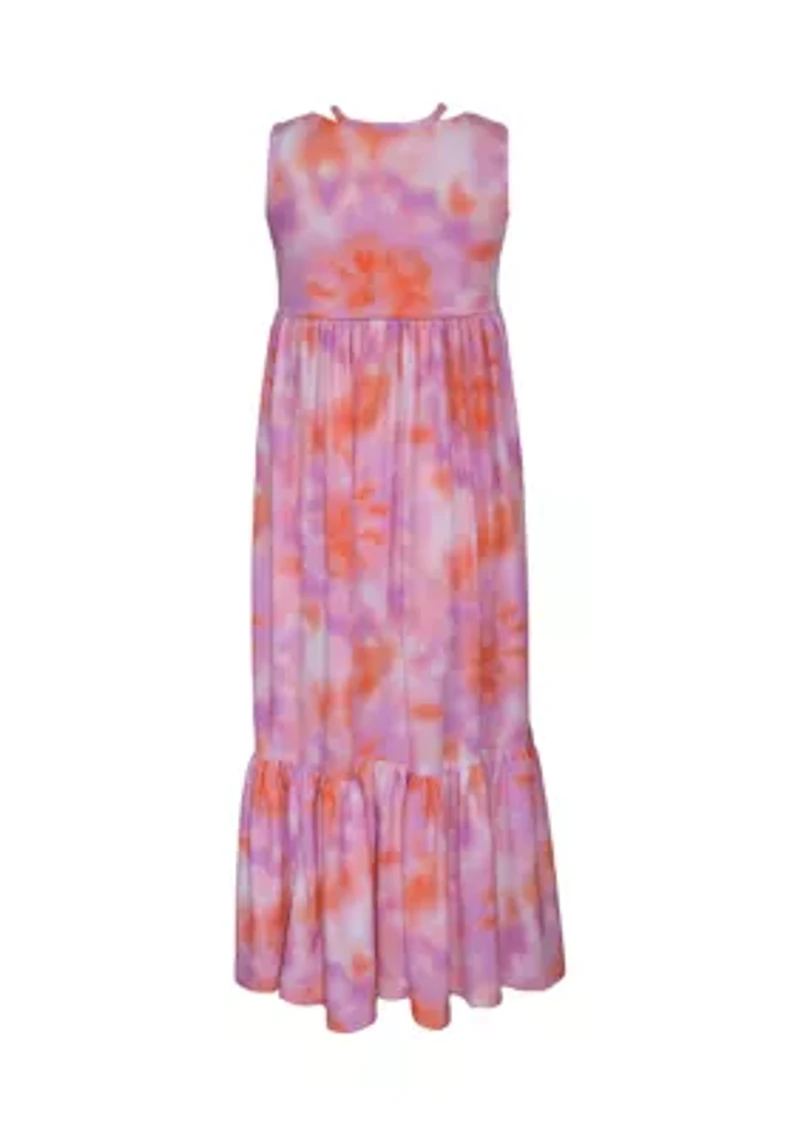 Girls 7-16 Sleeveless Tie Dye Knit Maxi Dress
