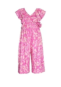 Girls 7-16 Printed Side Tie Jumpsuit