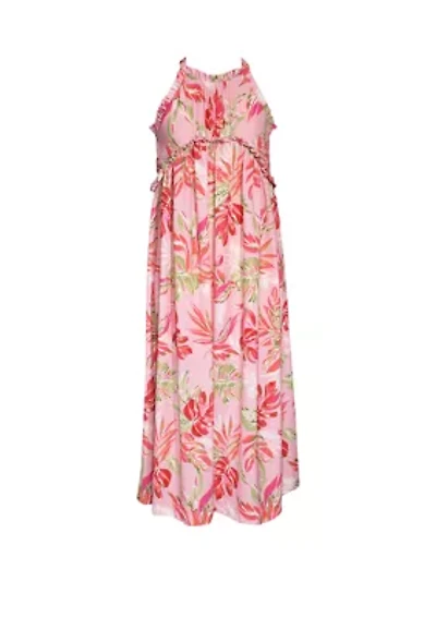 Girls 7-16 Palm Printed Maxi Dress