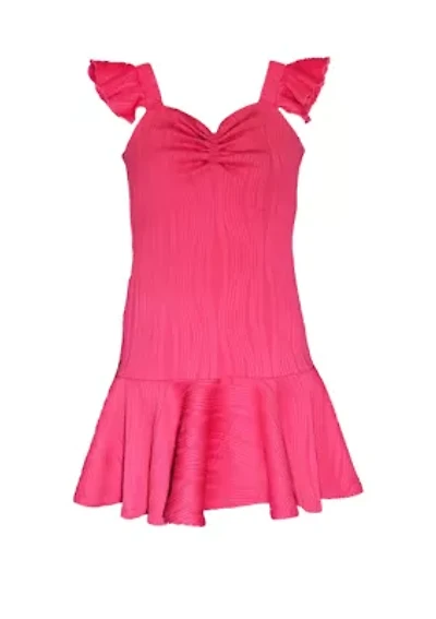 Girls 7-16 Textured Knit Drop Waist Dress