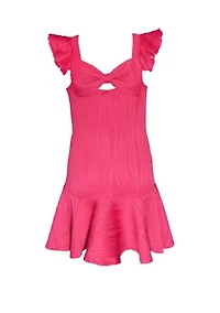 Girls 7-16 Textured Knit Drop Waist Dress