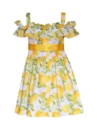 Girls 7-16 Lemon Print Dress