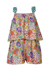 Girls 7-16 Gauze Popover Printed Romper