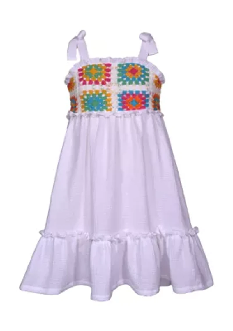 Girls 7-16 Crochet Bodice Dress