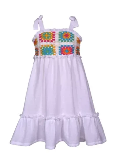 Girls 7-16 Crochet Bodice Dress