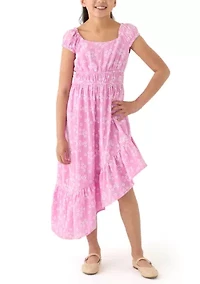 Girls 7-16 Gauze Asymmetrical Hem Dress